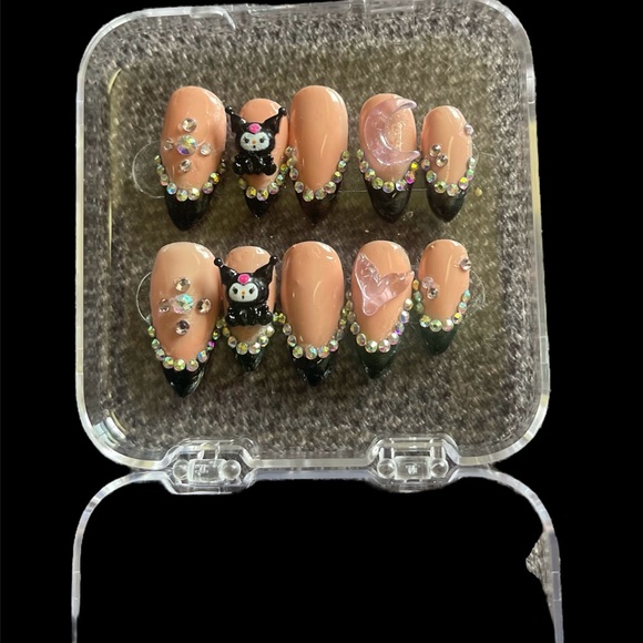 Handmade Kuromi Press On Nails 10pcs Size S - Picture 2 of 5